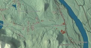 Close-up of the Vernon, Vermont aerial map