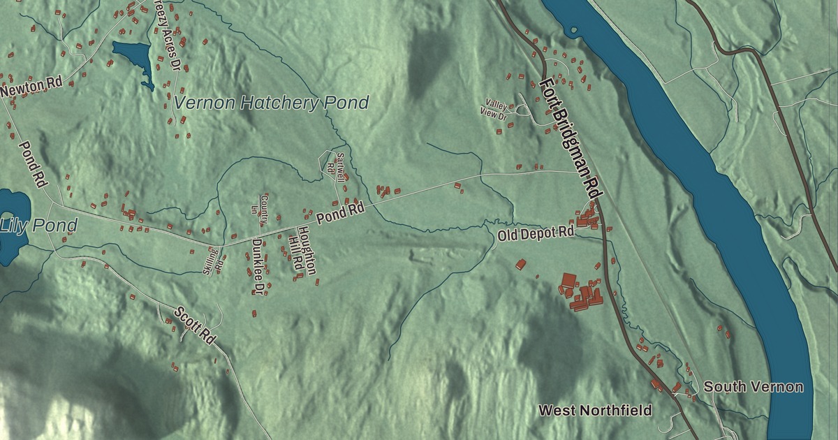 Map of Vernon, Vermont