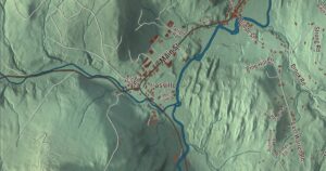 Close-up of the Waitsfield, Vermont aerial map