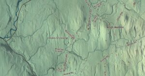 Close-up of the Walden, Vermont aerial map