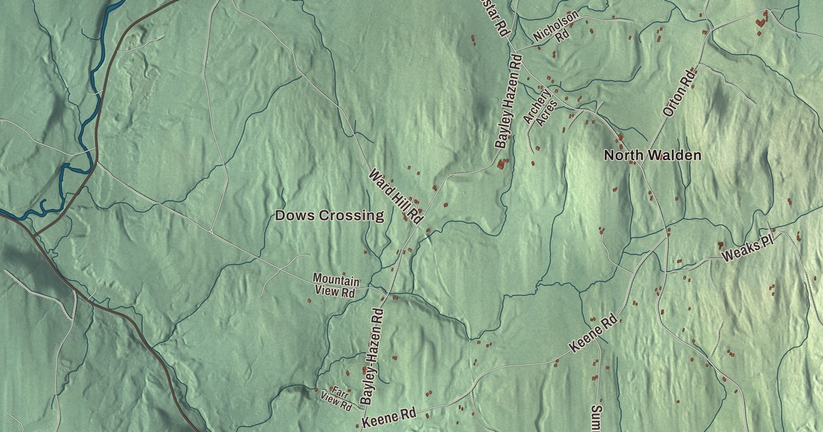 Map of Walden, Vermont