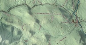Close-up of the Wallingford, Vermont aerial map