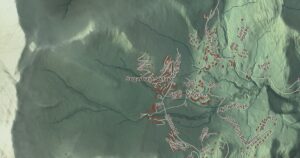 Close-up of the Warren, Vermont aerial map