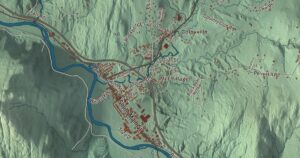 Close-up of the Waterbury, Vermont aerial map