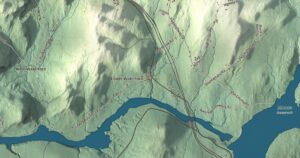 Close-up of the Waterford, Vermont aerial map