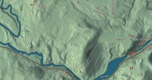 Close-up of the Wells River, Vermont aerial map