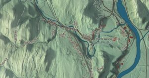 Close-up of the Westminster, Vermont aerial map