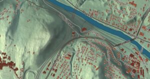 Close-up of the White River Junction, Vermont aerial map