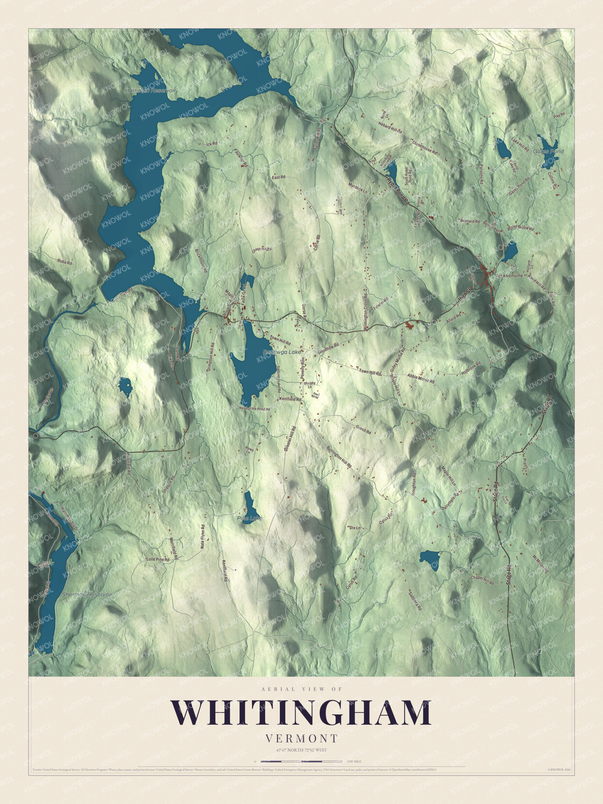 Protected watermarked complete map of Whitingham, Vermont