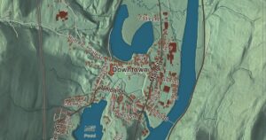 Close-up of the Windsor, Vermont aerial map