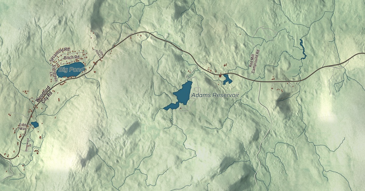 Map of Woodford, Vermont