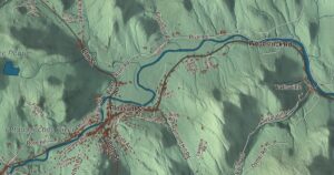 Close-up of the Woodstock, Vermont aerial map