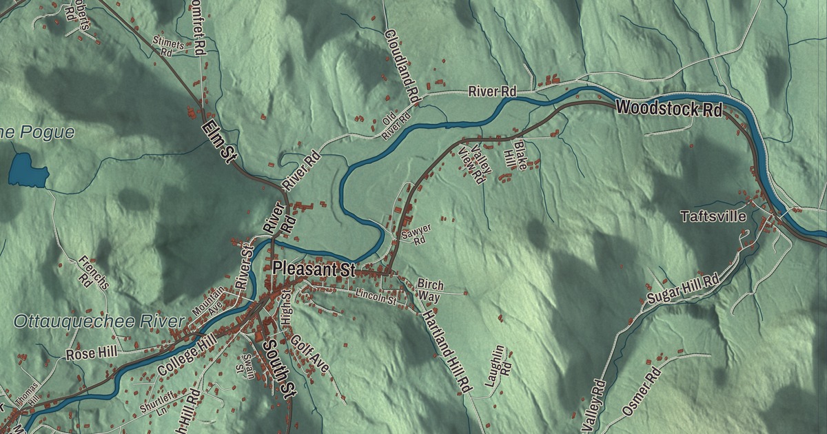 Map of Woodstock, Vermont