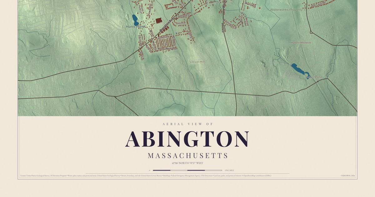 Map of Abington, Massachusetts