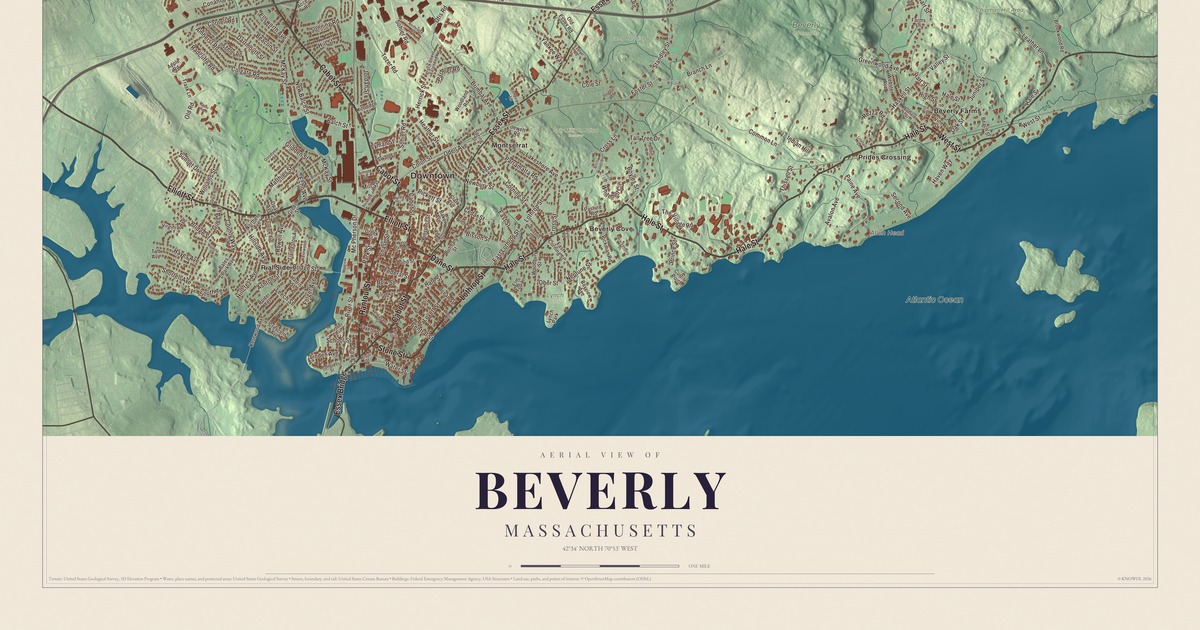 Map of Beverly, Massachusetts