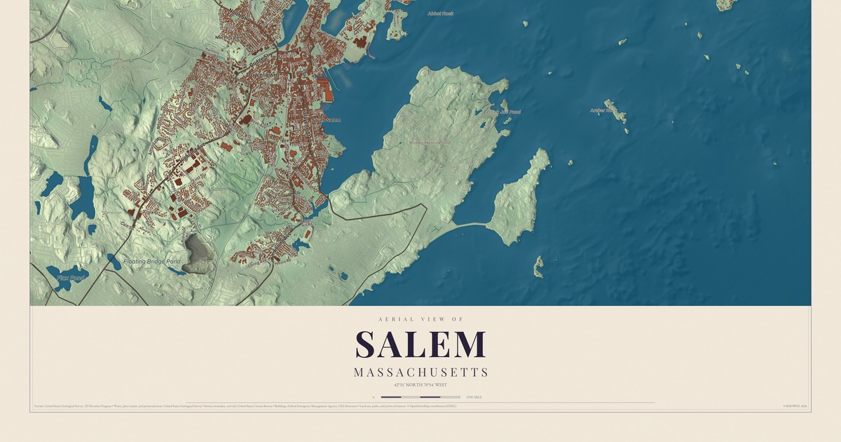 Map of Salem, Massachusetts