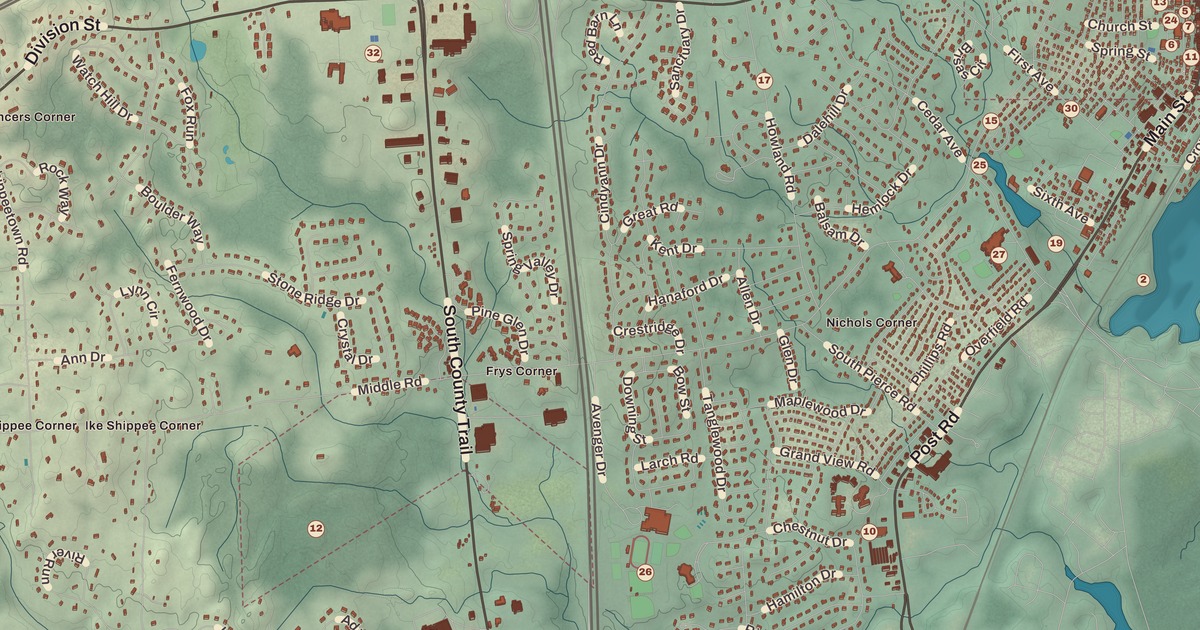 Beautifully Detailed Map of East Greenwich, Rhode Island