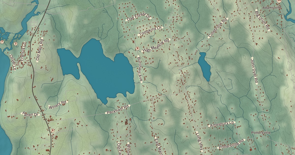 Beautifully Detailed Map of Little Compton, Rhode Island