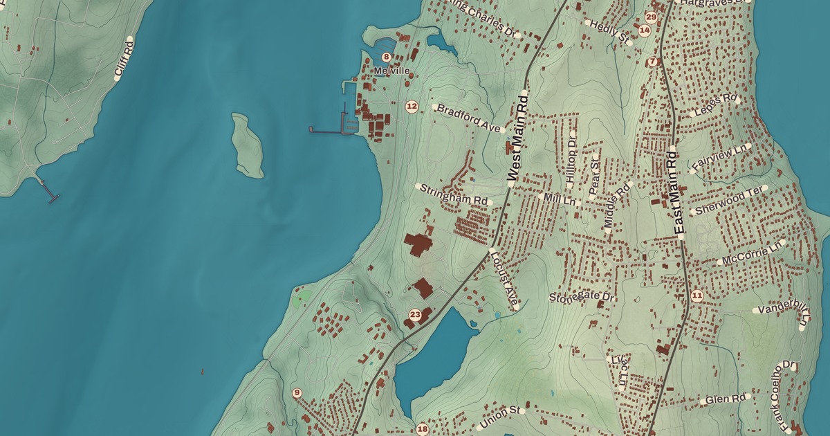 Beautifully Detailed Map of Portsmouth, Rhode Island