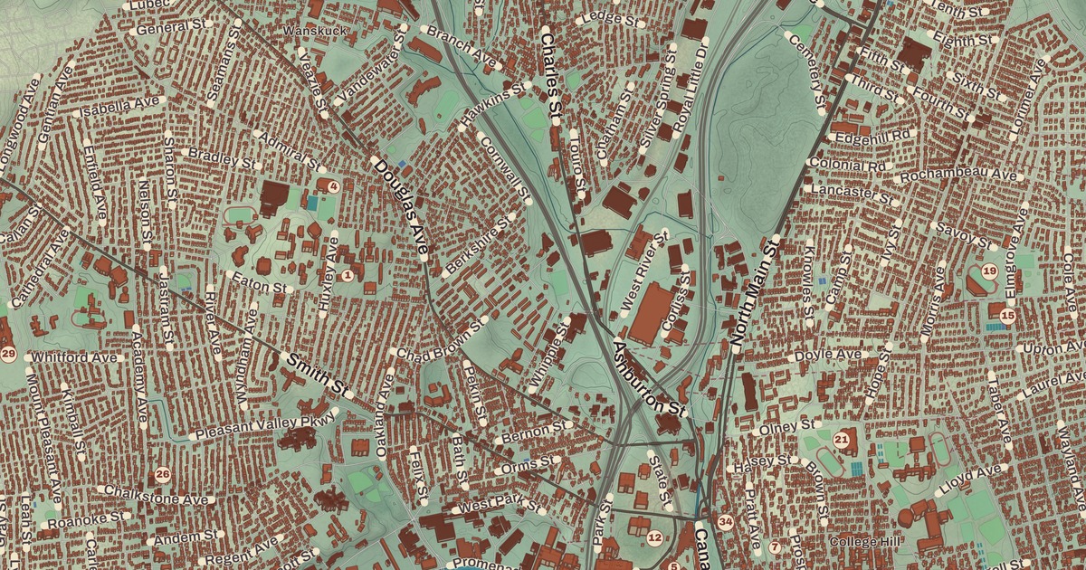 Beautifully Detailed Map of Providence, Rhode Island