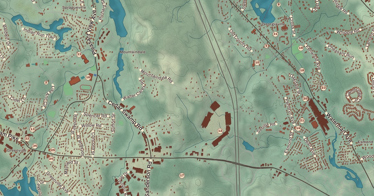 Beautifully Detailed Map of Smithfield, Rhode Island
