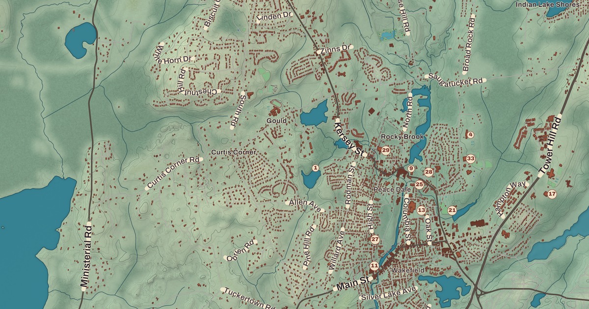 Beautifully Detailed Map of South Kingstown, Rhode Island