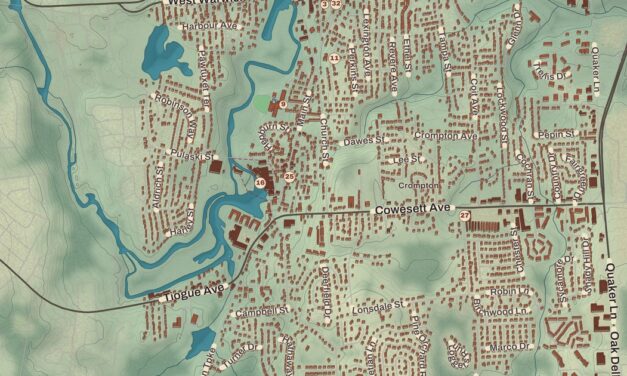 Beautifully Detailed Map of West Warwick, Rhode Island