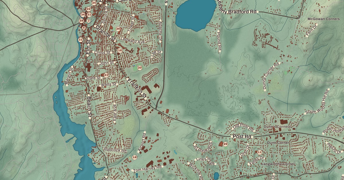 Beautifully Detailed Map of Westerly, Rhode Island