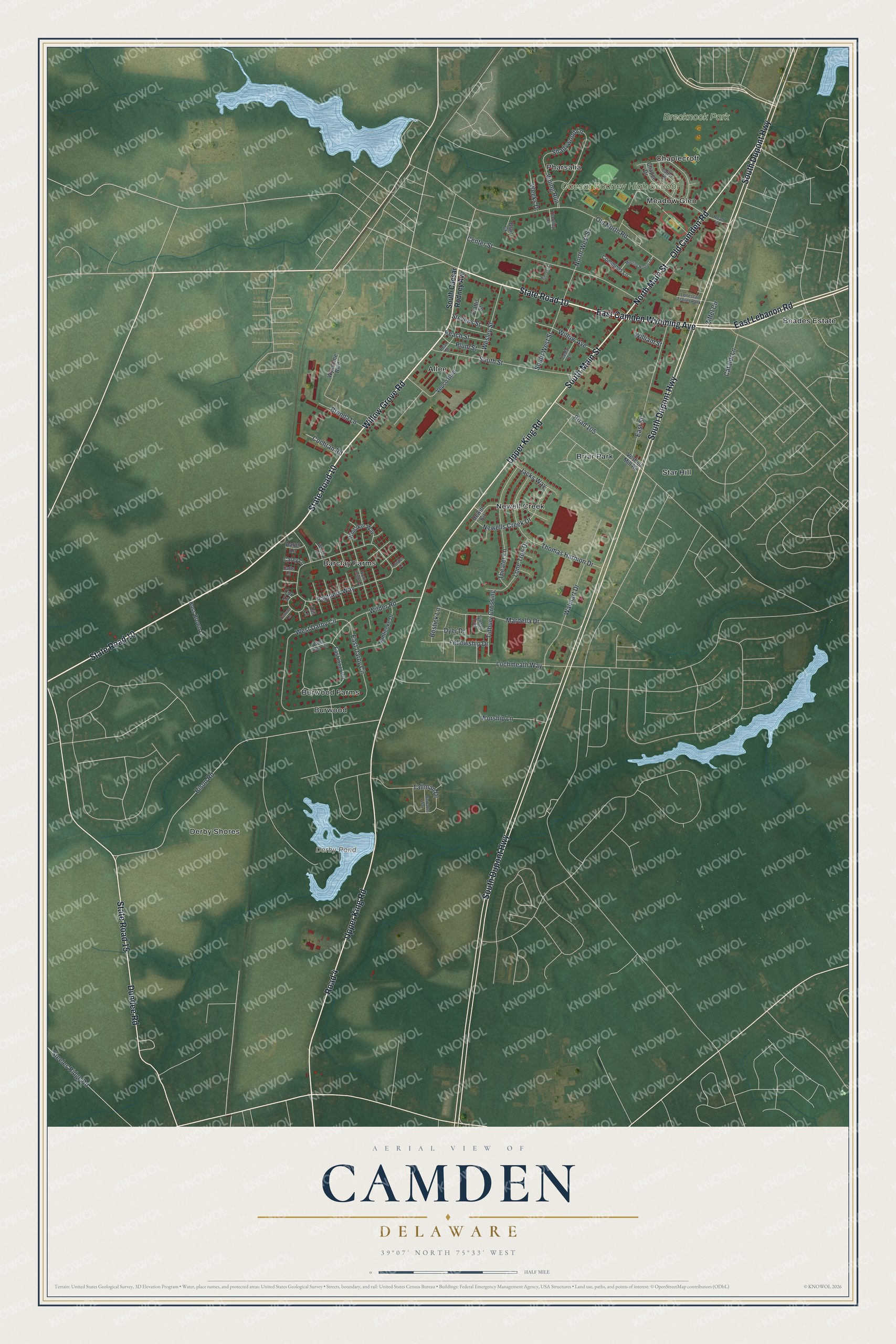 Watermarked full-map preview of Camden, Delaware