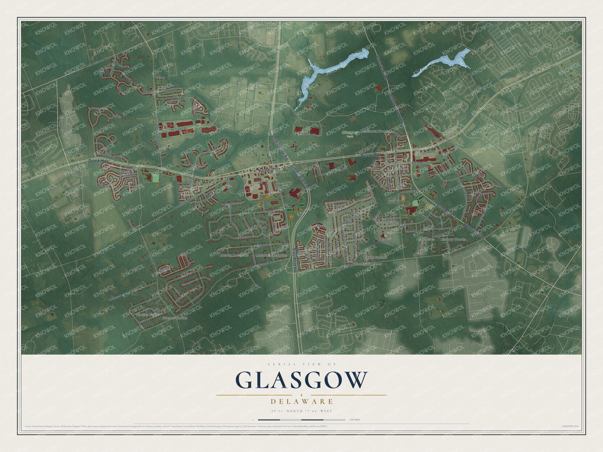 Watermarked full-map preview of Glasgow, Delaware