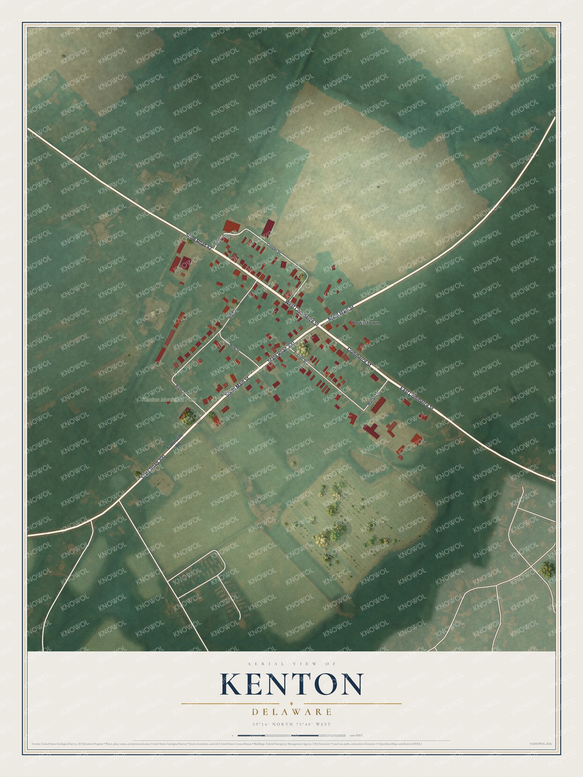 Watermarked full-map preview of Kenton, Delaware