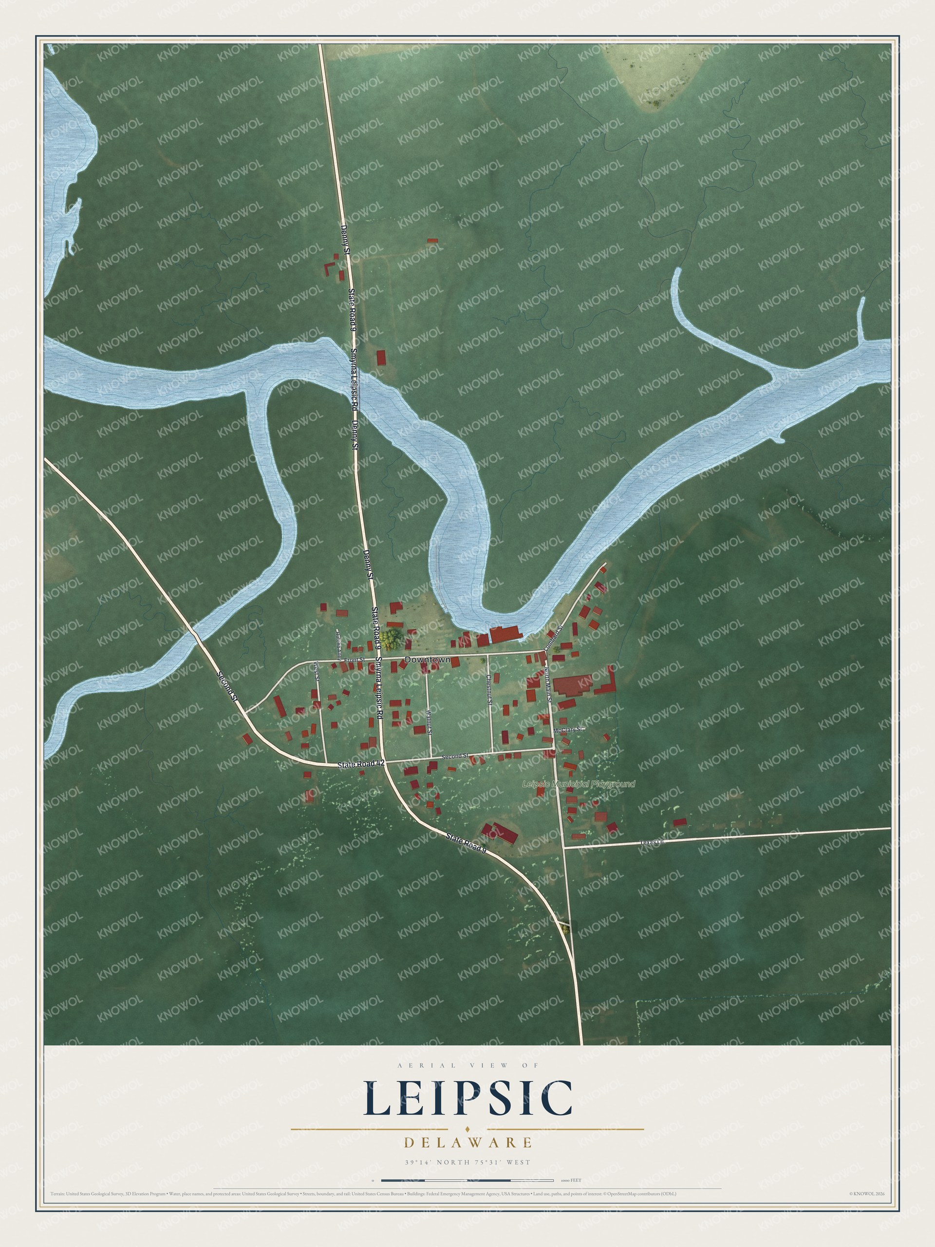 Watermarked full-map preview of Leipsic, Delaware