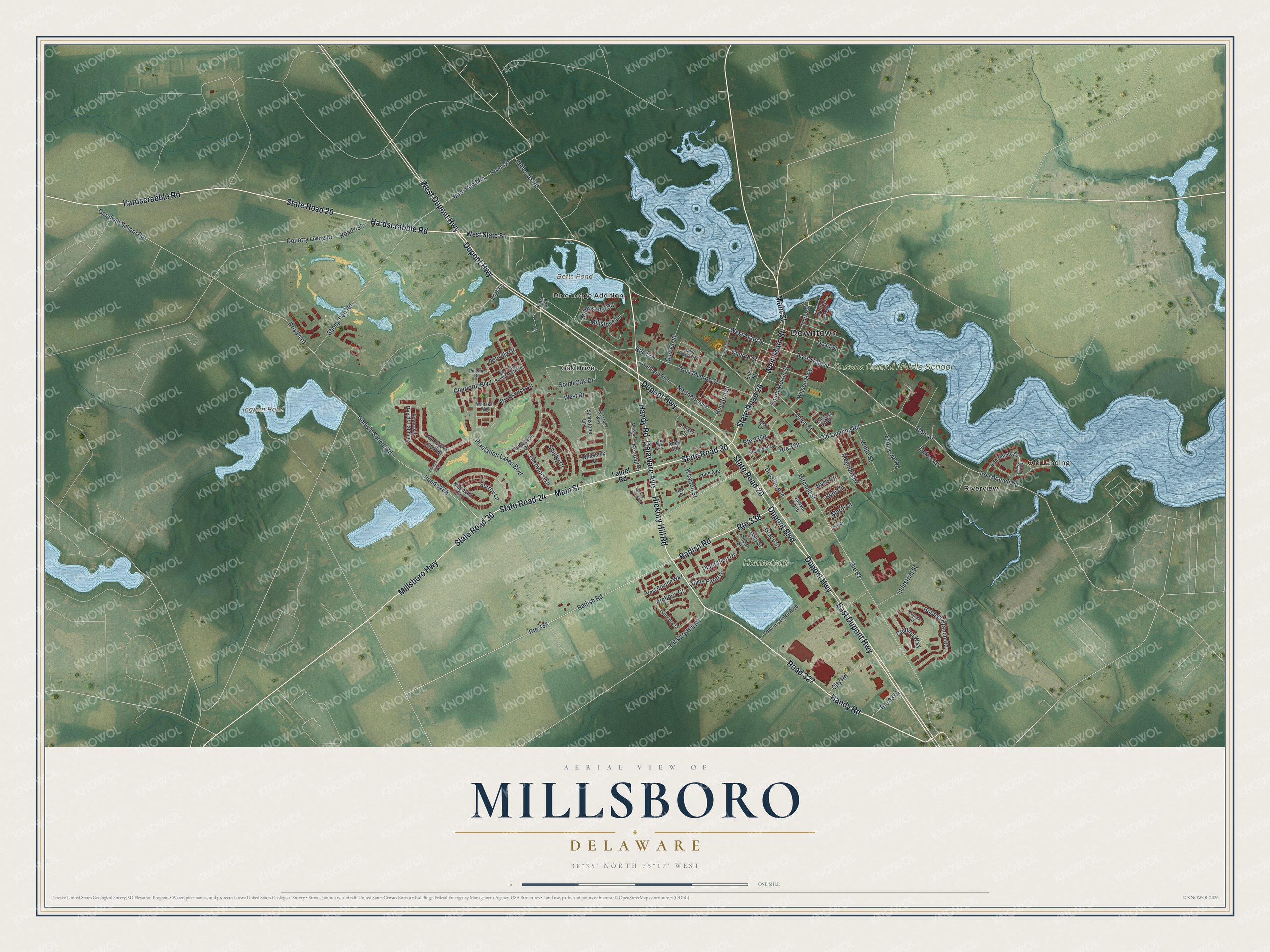 Watermarked full-map preview of Millsboro, Delaware