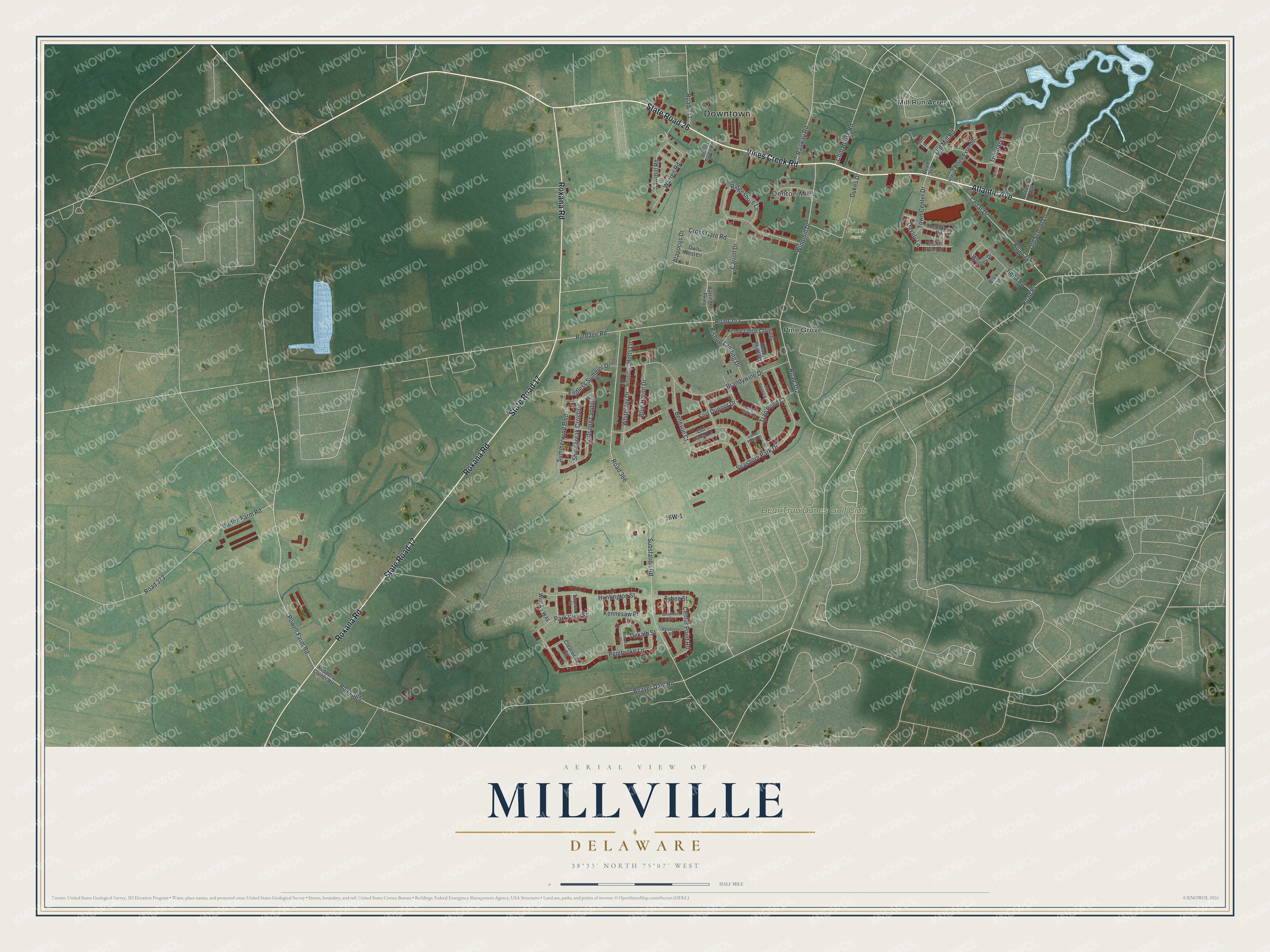 Watermarked full-map preview of Millville, Delaware