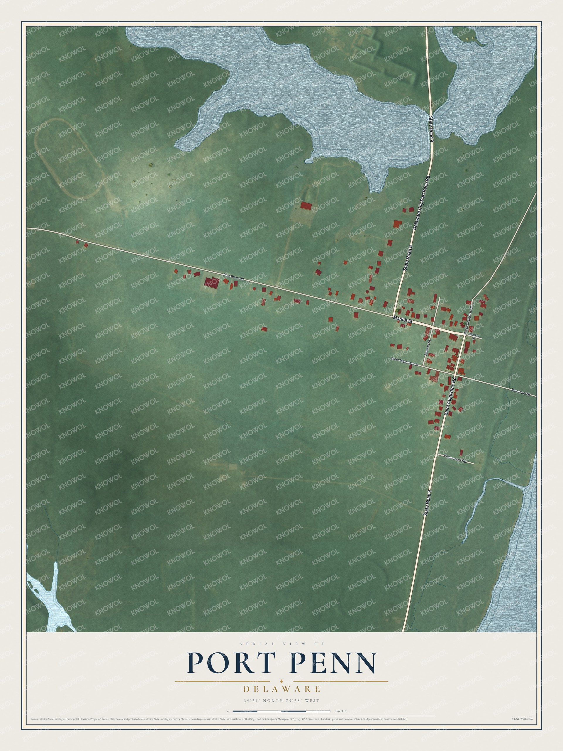 Watermarked full-map preview of Port Penn, Delaware