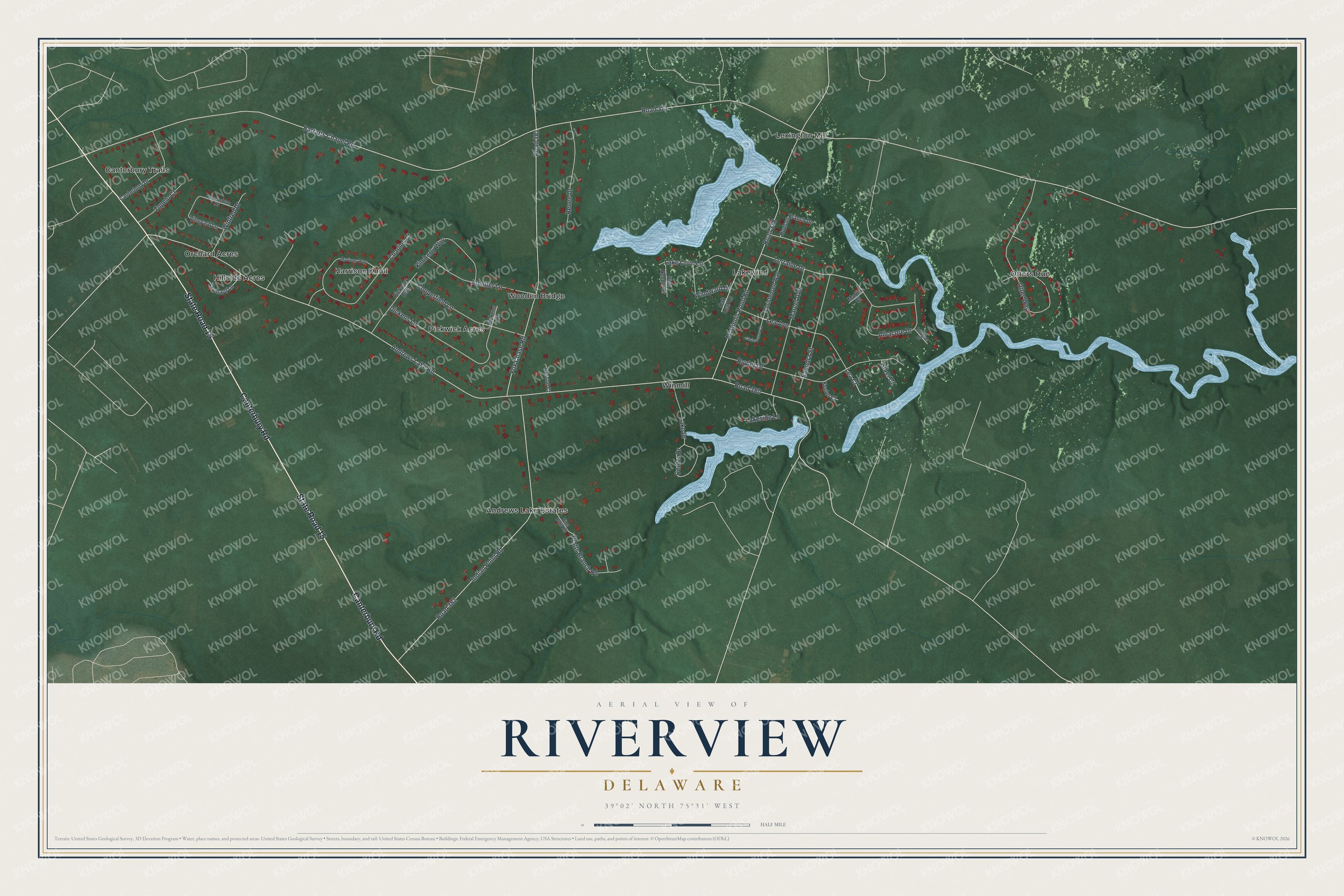 Watermarked full-map preview of Riverview, Delaware