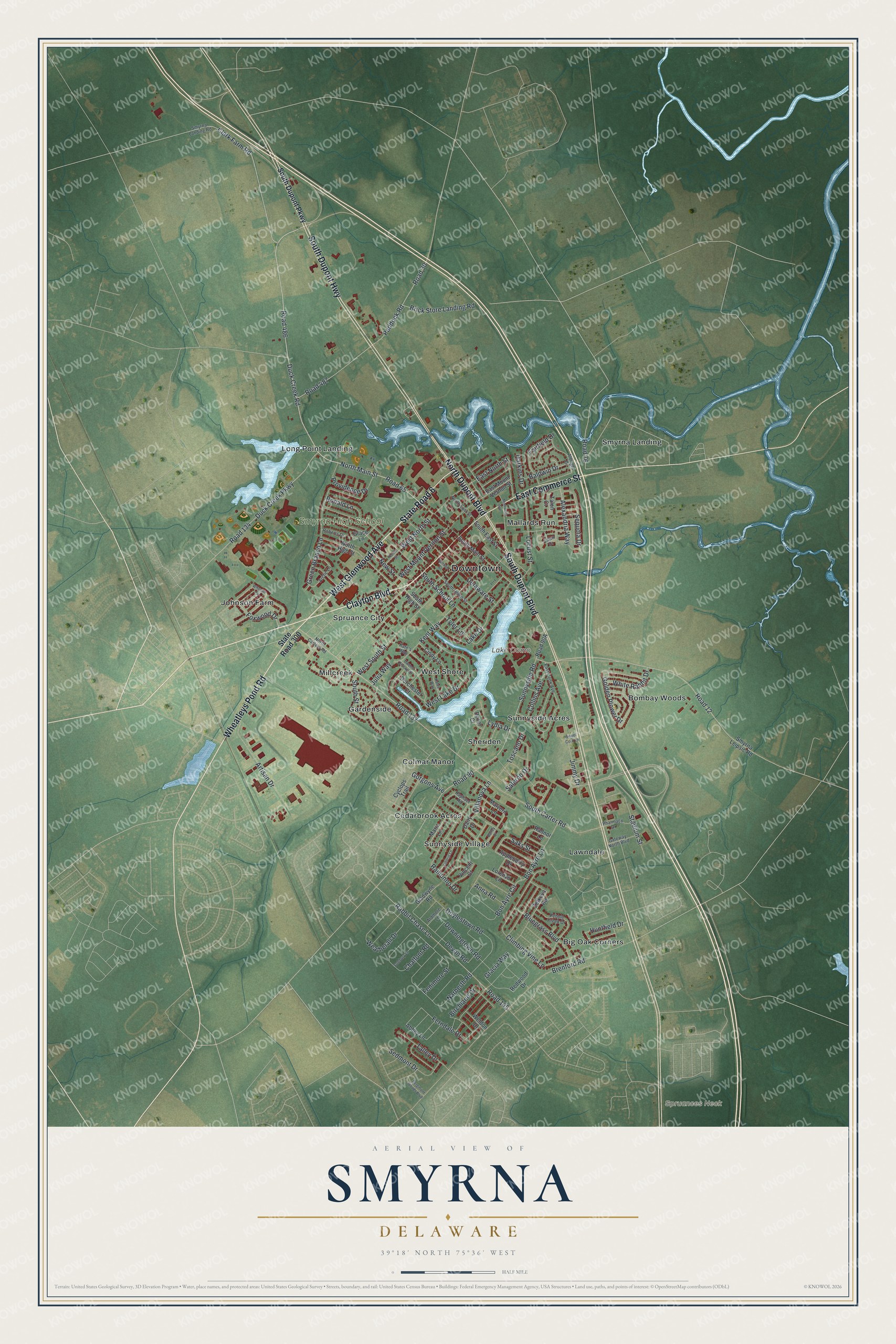 Watermarked full-map preview of Smyrna, Delaware
