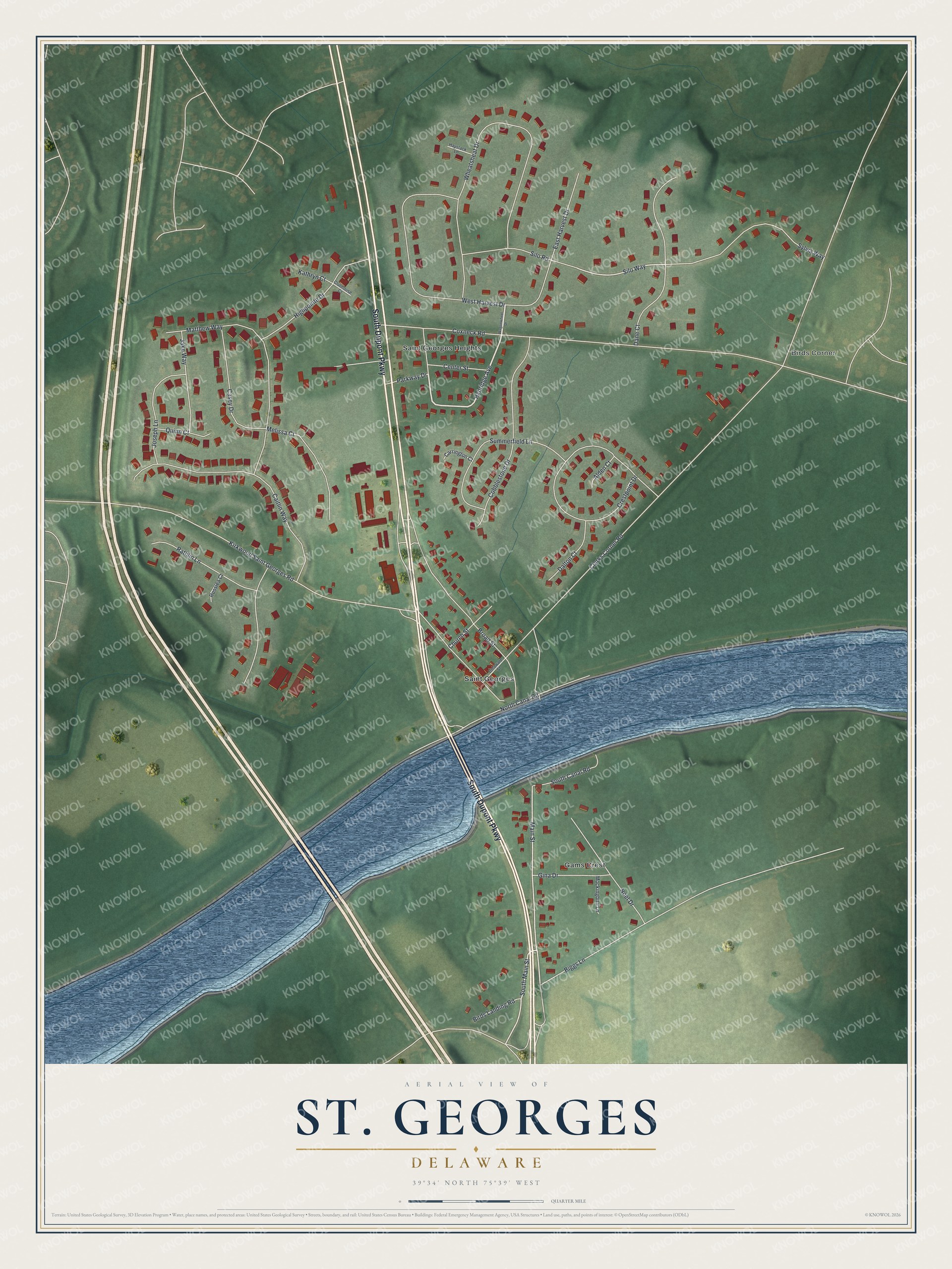 Watermarked full-map preview of St. Georges, Delaware