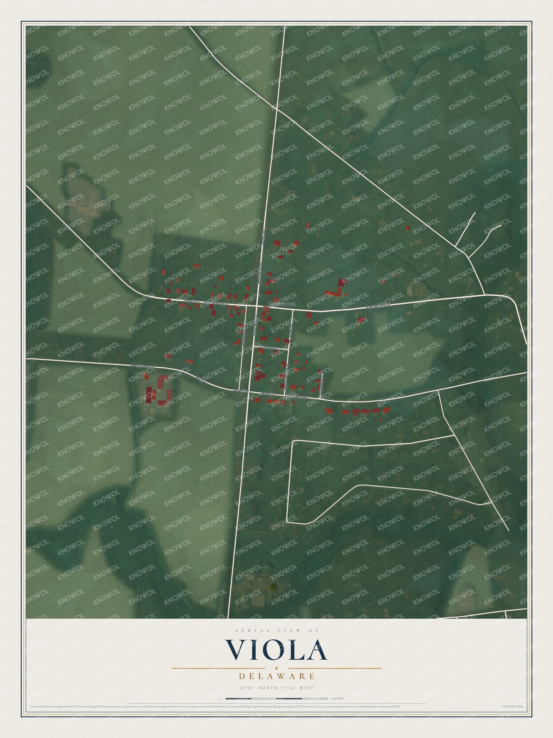 Watermarked full-map preview of Viola, Delaware