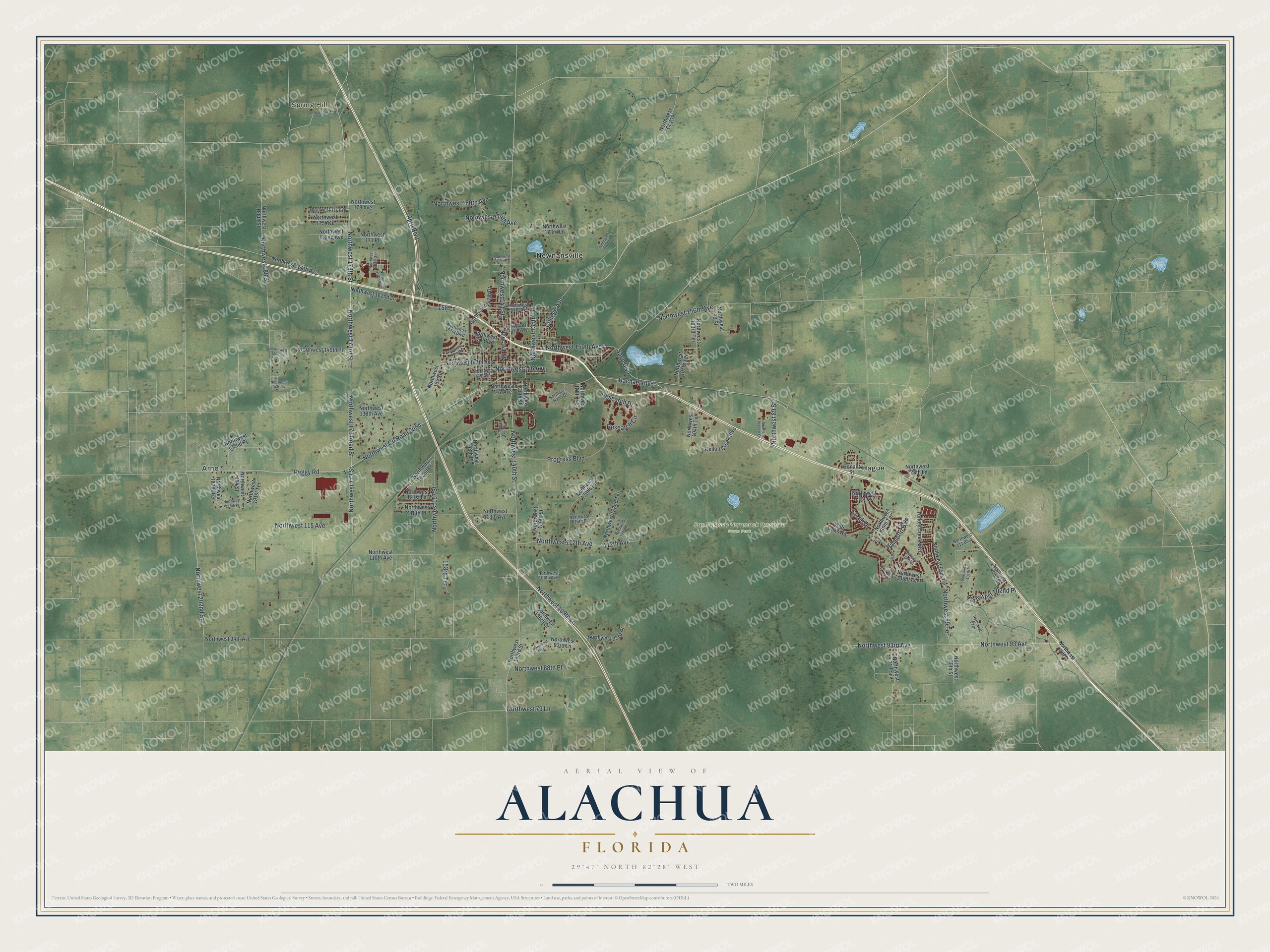 Watermarked full-map preview of Alachua, Florida