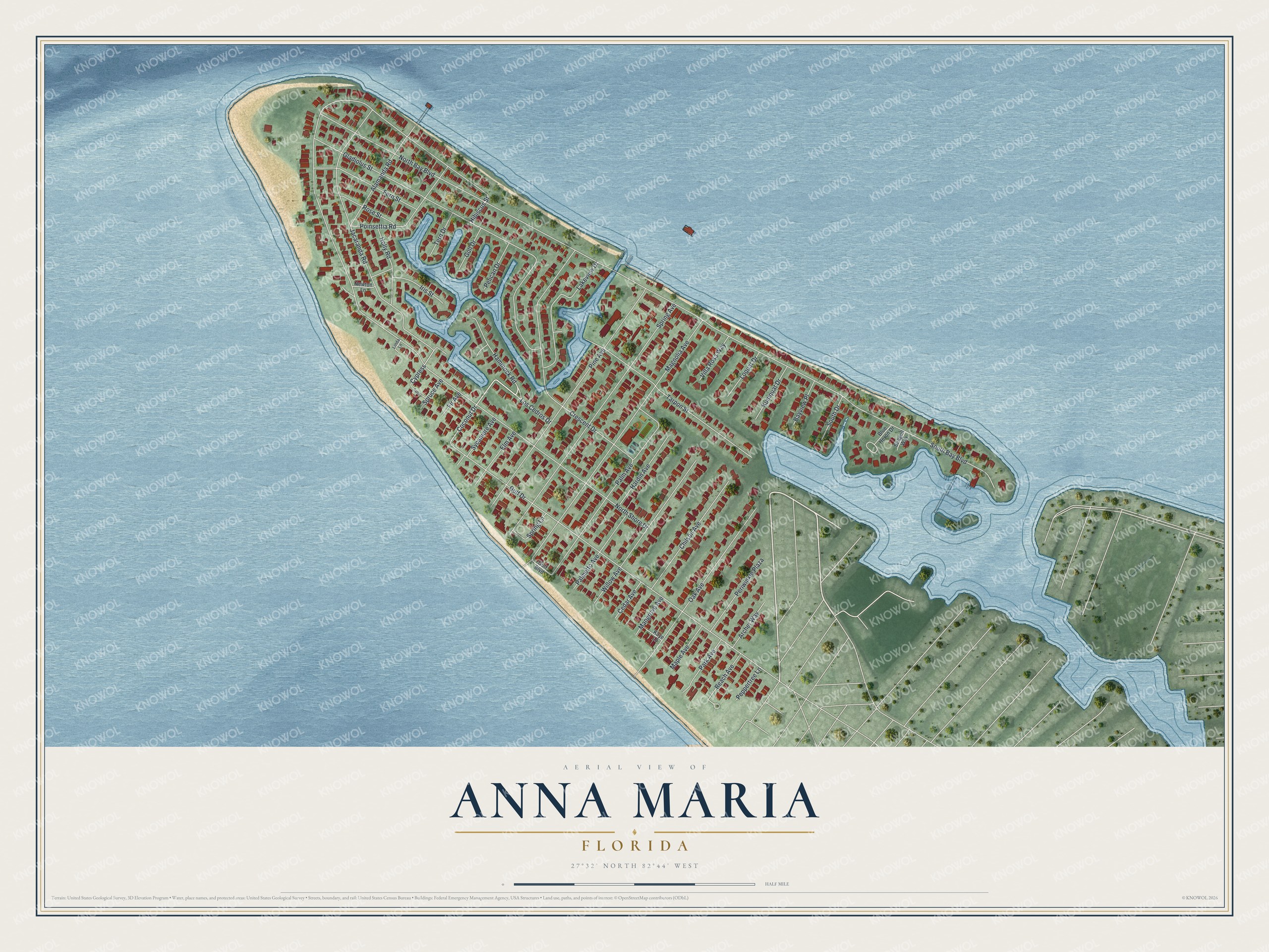 Watermarked full-map preview of Anna Maria, Florida