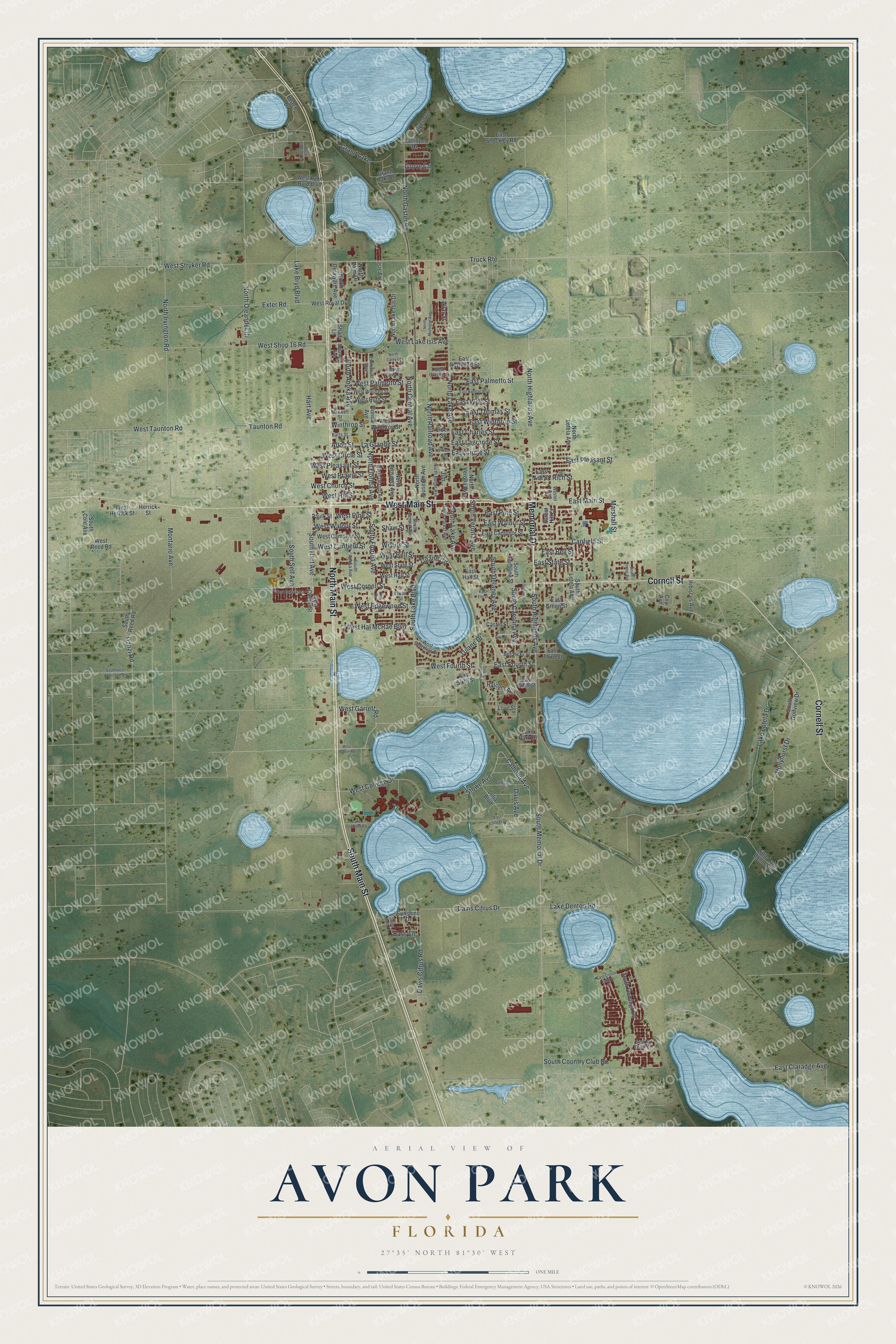 Watermarked full-map preview of Avon Park, Florida