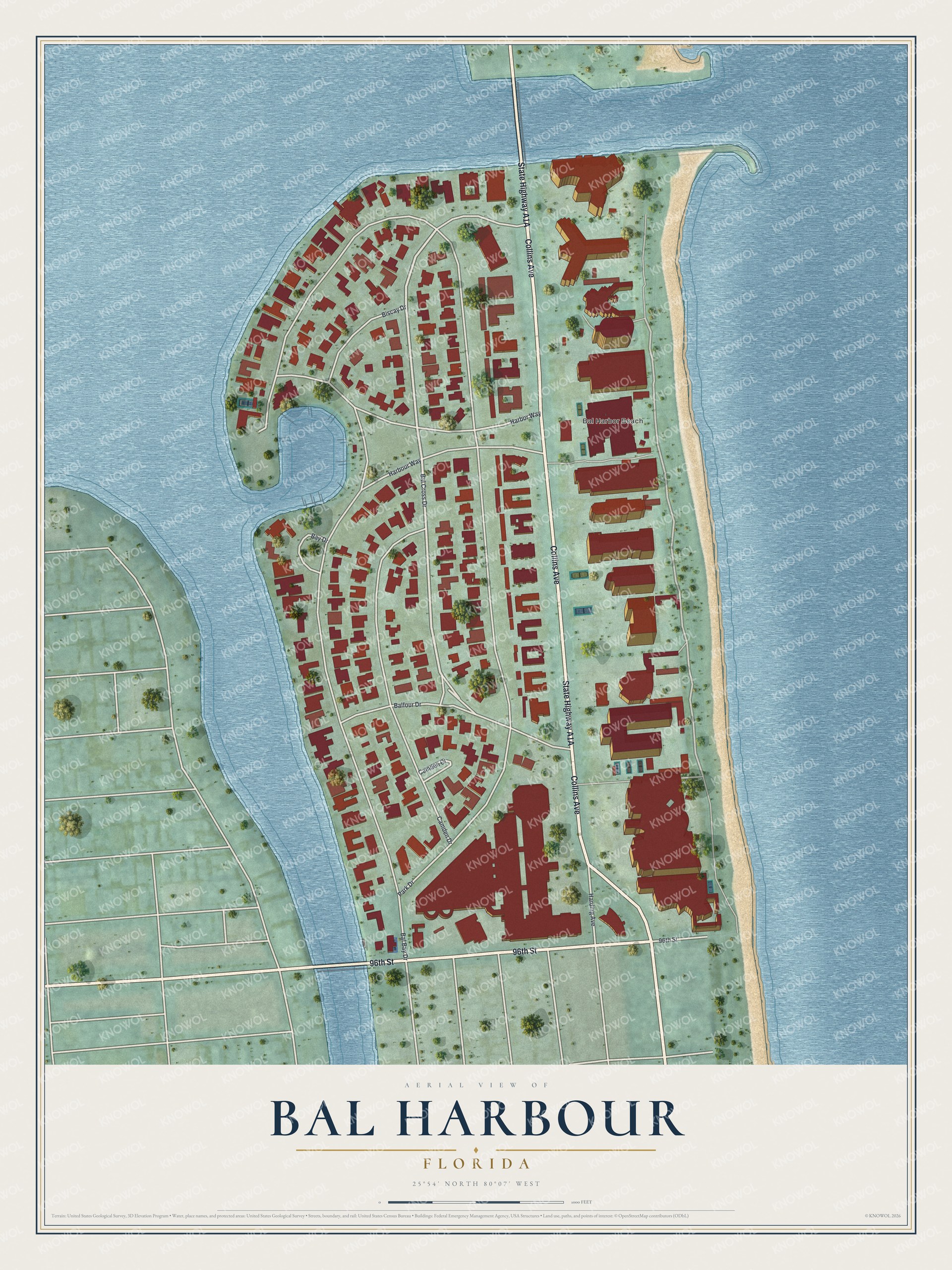 Watermarked full-map preview of Bal Harbour, Florida