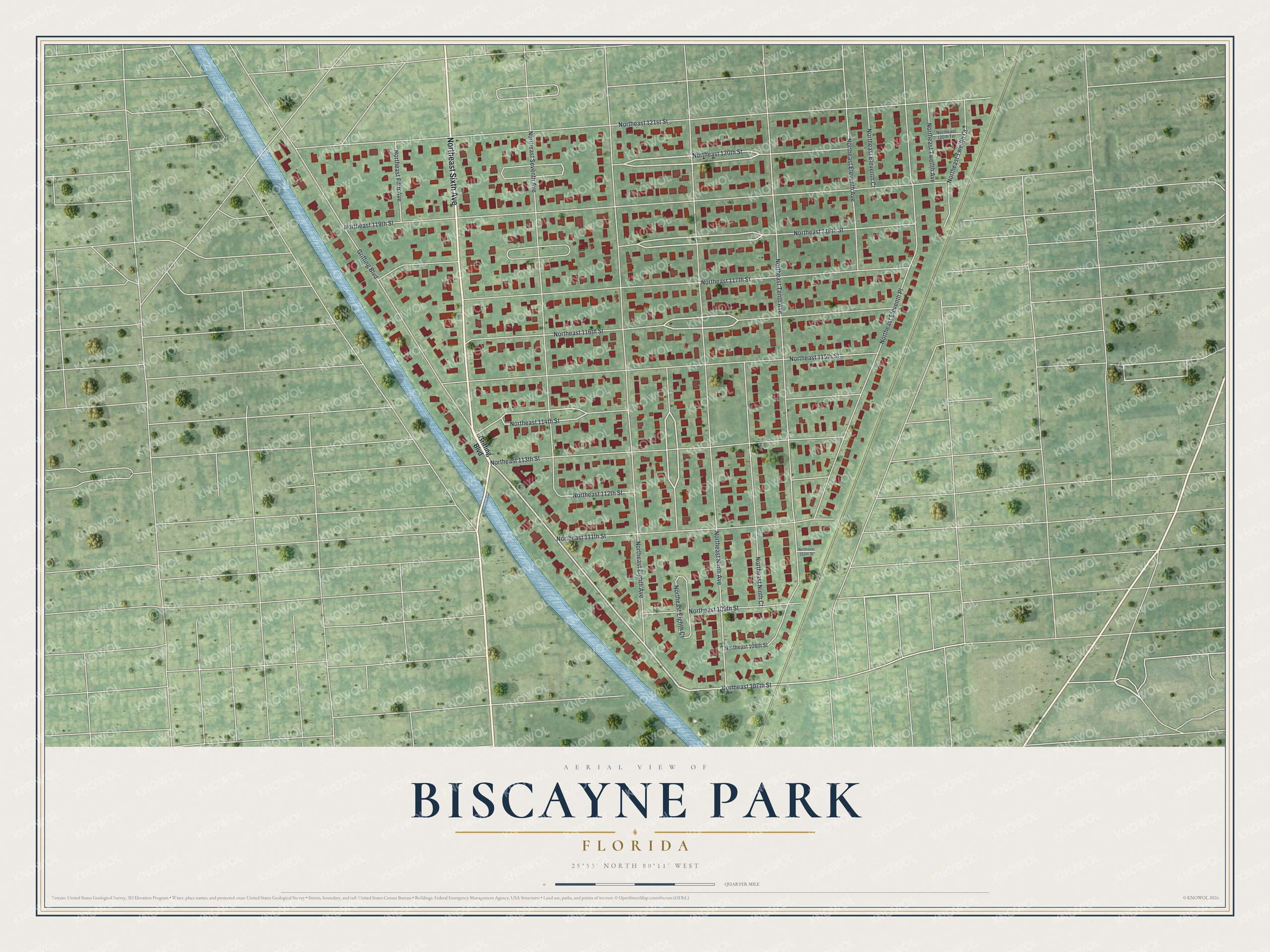 Watermarked full-map preview of Biscayne Park, Florida
