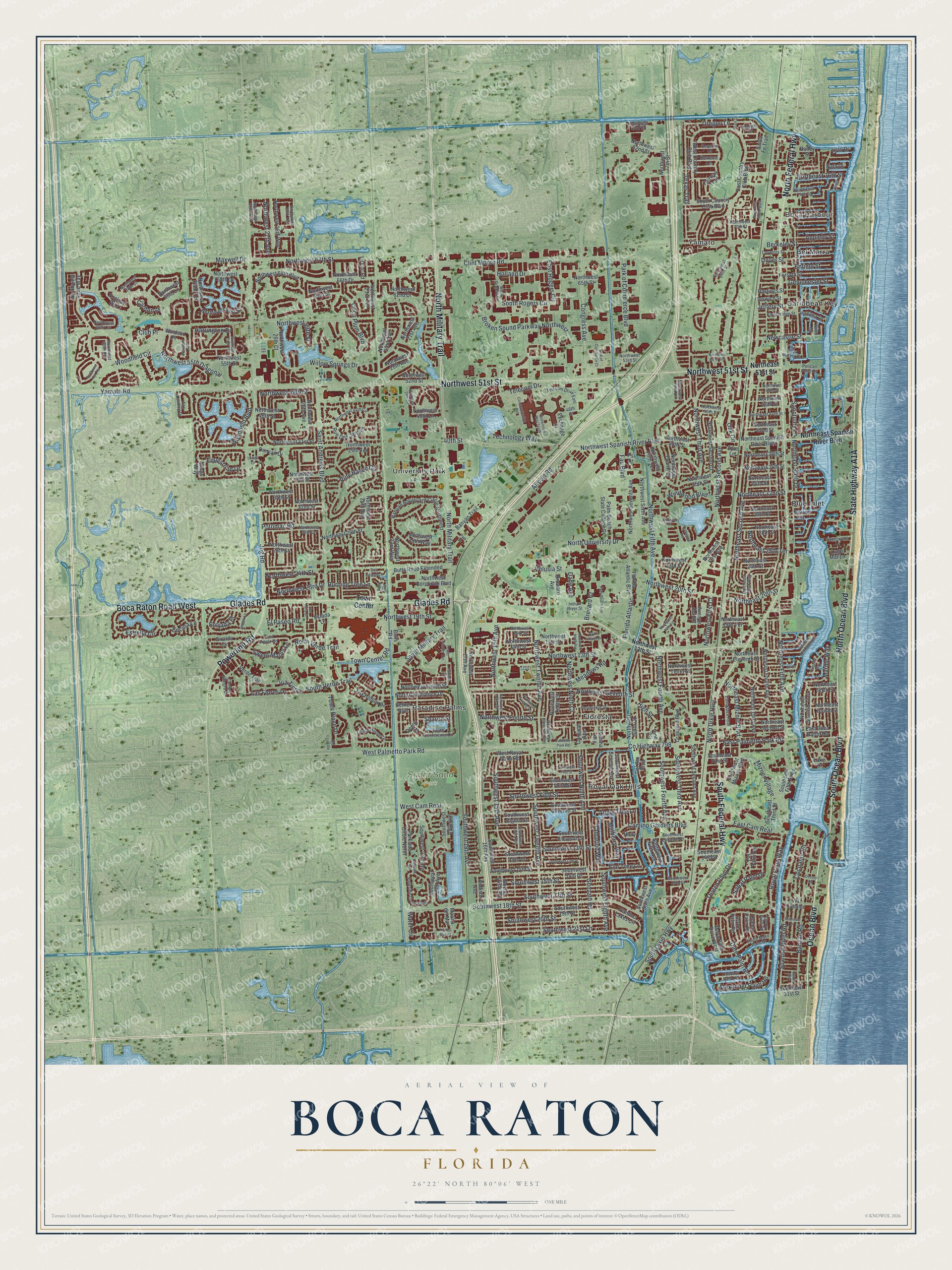Watermarked full-map preview of Boca Raton, Florida