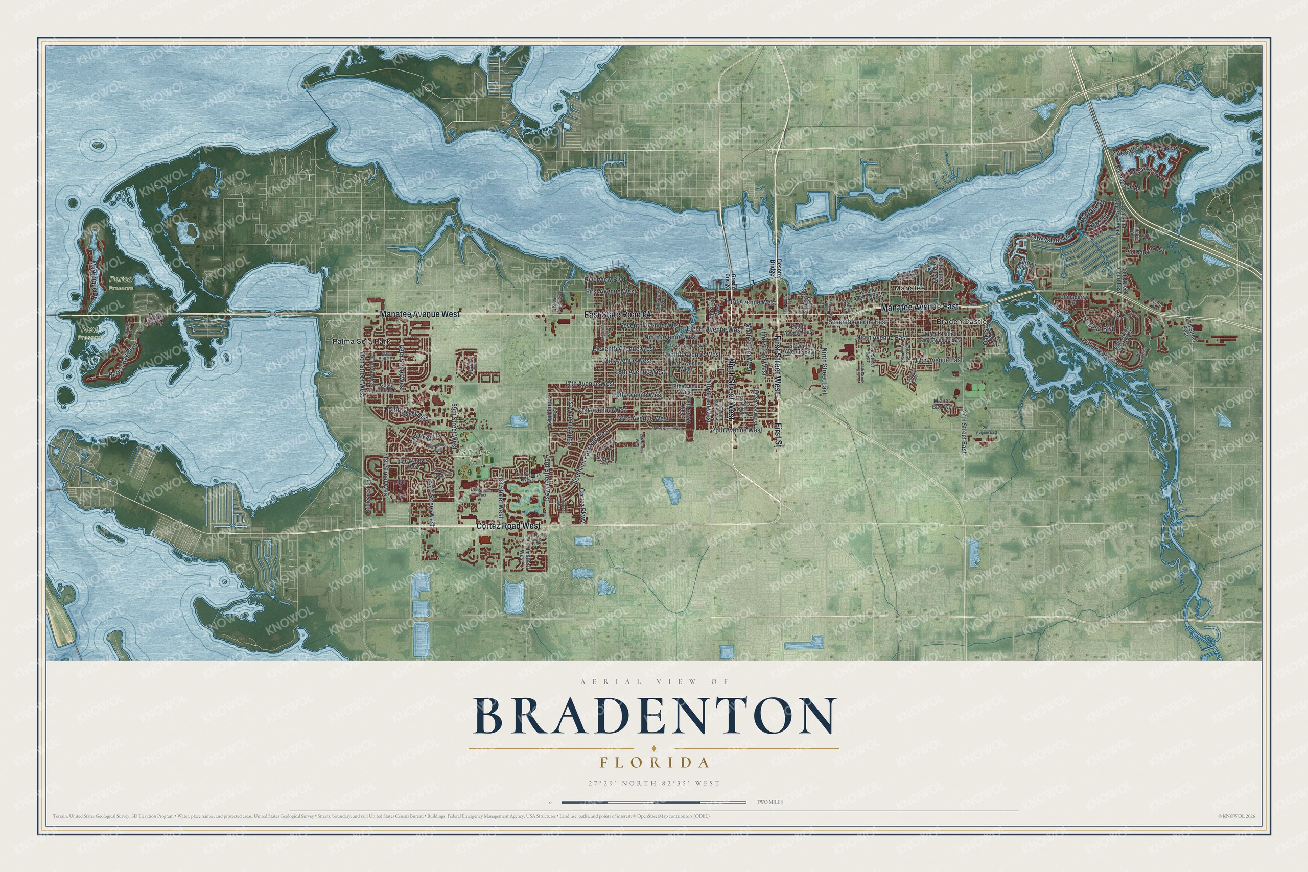 Watermarked full-map preview of Bradenton, Florida