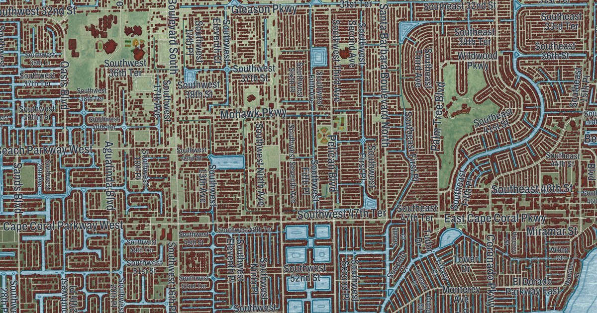 Map of Cape Coral, Florida