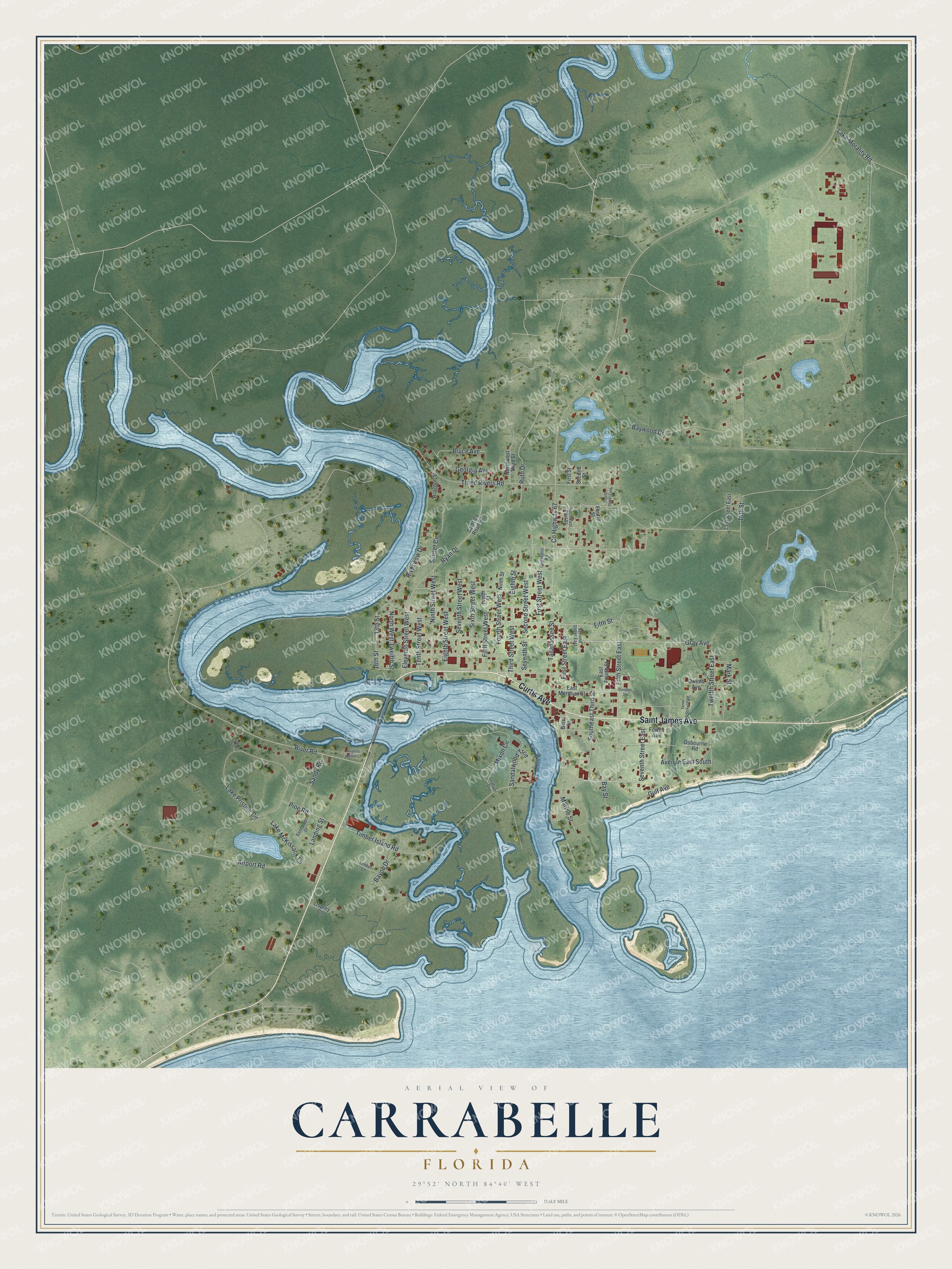 Watermarked full-map preview of Carrabelle, Florida