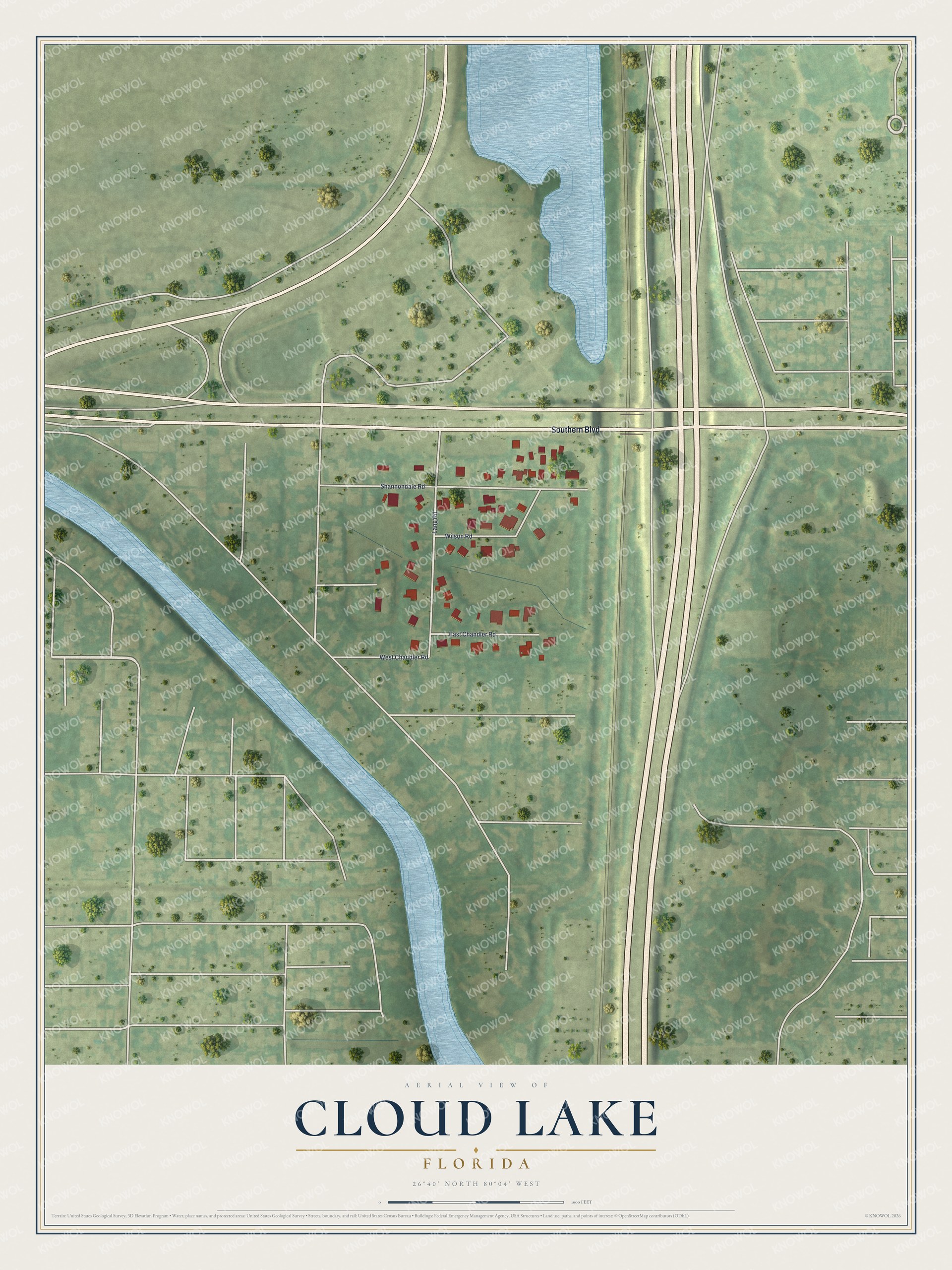 Watermarked full-map preview of Cloud Lake, Florida