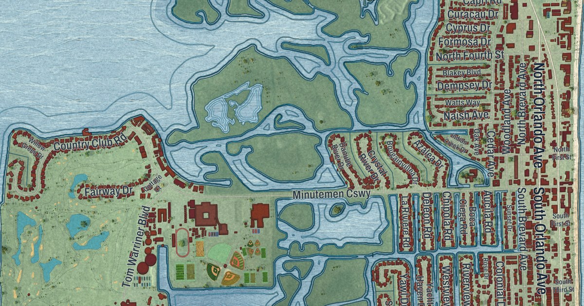 Map of Cocoa Beach, Florida